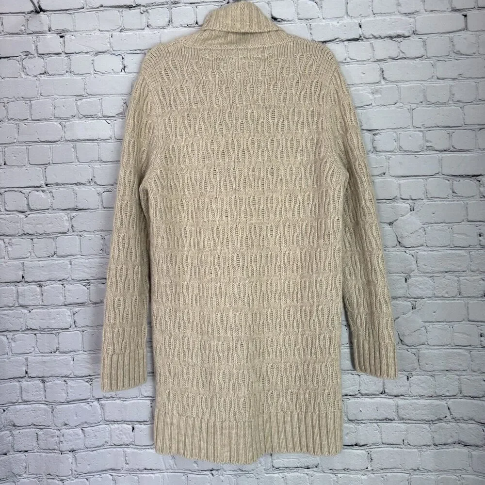 MM6 Maison Martin Margiela Cable Knit Mini Sweater Dress L Alpaca Wool Beige - Picture 8 of 13